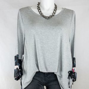 Gray front and black w/paisley back tunic